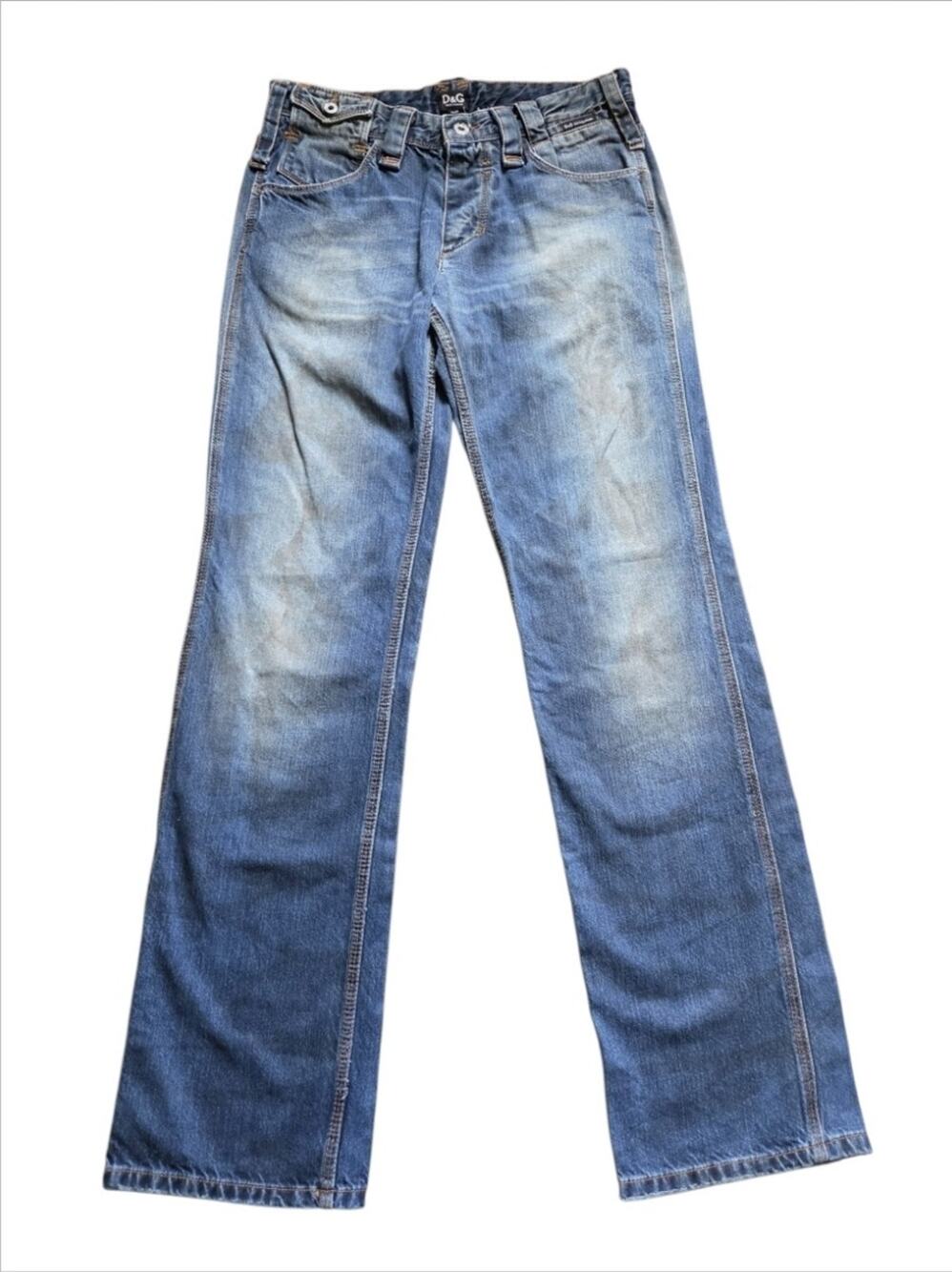 VTG Y2K D&G Dolce & Gabbana Magic Jeans Low Rise Straight Dirty Wash Denim Sz 31